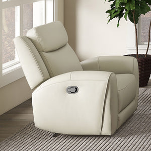 English Elm Beige Transitional Manual Recliner With High-Density Foam, Contour Arms & Wide Seat For Comfort B2741P385163