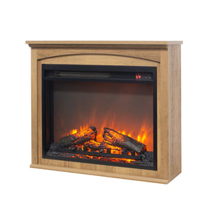 English Elm 26 Inch Slim Electric Fireplace Insert with Log Set Realistic Flame and Remote Timer W1769P345278