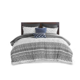 INK+IVY Mila Global Inspired 3 Piece Cotton Duvet Cover Set with Chenille Tufting II12-1251 Gray