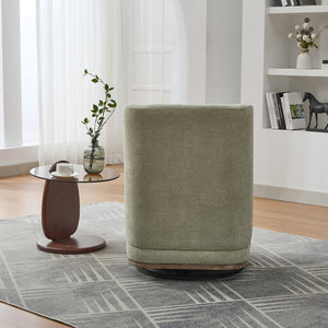 English Elm 25.2 Wide Modern Chenille Cushioned Armless Swivel Accent Chair with Pillow, Metal Base, Pocket Spring Comfort Pale Green W3118P253948