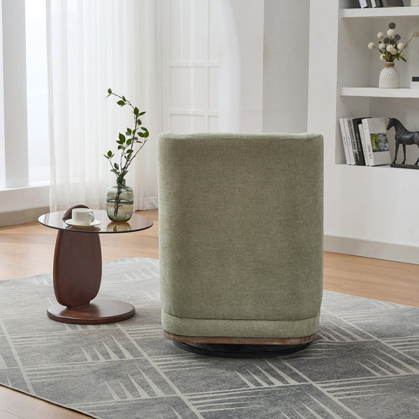 English Elm 25.2 Wide Modern Chenille Cushioned Armless Swivel Accent Chair with Pillow, Metal Base, Pocket Spring Comfort Pale Green W3118P253948