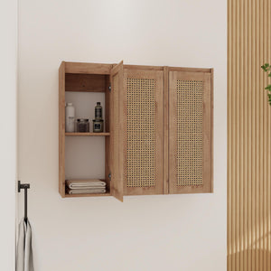 English Elm 36" Bathroom Side Cabinet - Modern Wall-Mounted Design With Soft-Close Doors For Organized Storage W999S00339