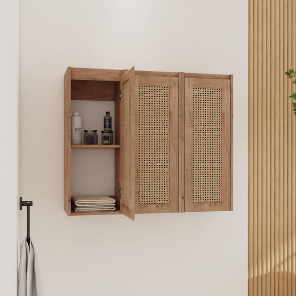English Elm 36" Bathroom Side Cabinet - Modern Wall-Mounted Design With Soft-Close Doors For Organized Storage W999S00339