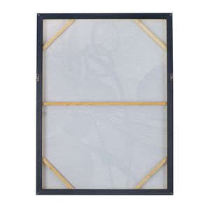 English Elm 35.4x47.2x1.5" Hand-Stretched Abstract Watercolor-Oil Painting on Silver Frame, River Rocks Accent Art—Neutral Blues & Browns for Modern Interiors W2078P313346
