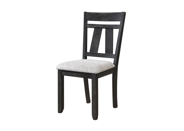 English Elm 5pc Cottage Solid Wood Extendable Trestle Dining Set with Upholstered Chairs Seats Six B011S01670