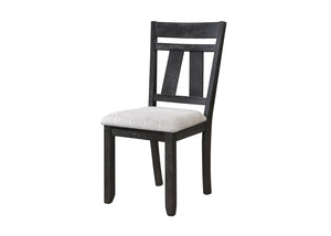 English Elm Cottage Transitional Dining Side Chair Set of 2 – Upholstered Wheat Seat, Charcoal Wood Finish, 39"H B011P290536