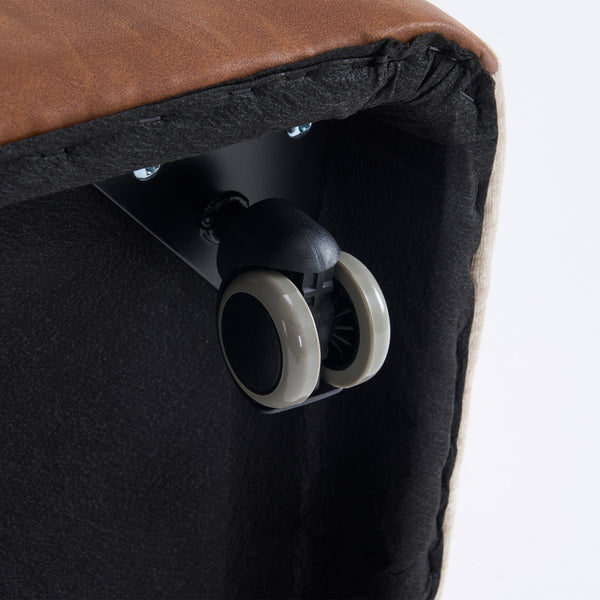 English Elm Linen Upholstered Armless Dining Chair with Smooth Casters for Easy Mobility, Versatile & Sleek Beige W2069P324093