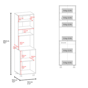 English Elm Cloudcroft White Pantry Cabinet for Kitchen & Living Room - Engineered Wood, Sleek Minimalist Storage Organized Durable B092P315579