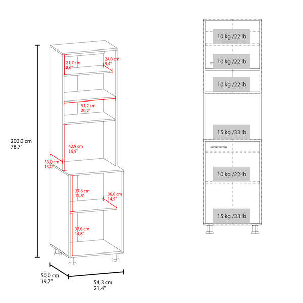 English Elm Cloudcroft White Pantry Cabinet for Kitchen & Living Room - Engineered Wood, Sleek Minimalist Storage Organized Durable B092P315579