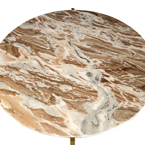 English Elm Brown Marble Nesting Coffee Table With Gold Metal Frame - Stylish, Space-Saving Design For Any Room B346P320750