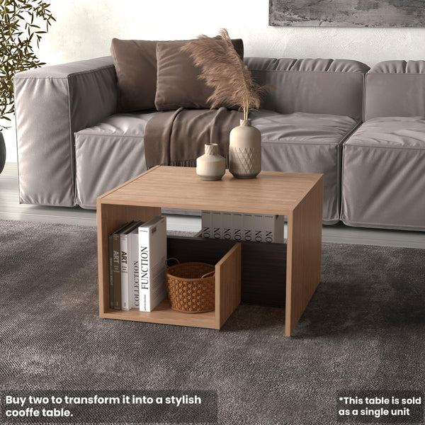 English Elm Everet 15.7" Multi-Functional 3-Tier Coffee Table - Compact, Sturdy Particle Board, Versatile Storage B070P363823