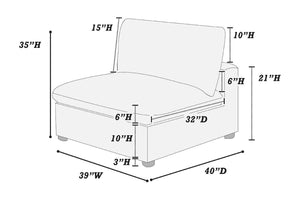 English Elm Dark Gray 6-Piece Modular Sectional Set – Plush Corduroy Couch For Cozy Living Rooms & Versatile Layouts B011S01335