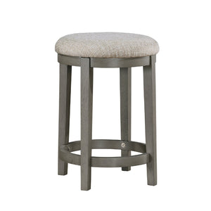 English Elm Anab Set of 2 Counter Stools Round Foam Cushion Gray Wood Frame Kitchen Bar B056P417031