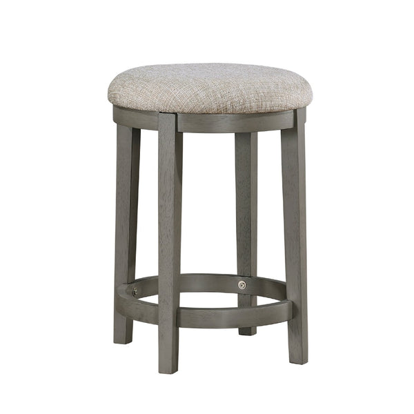 English Elm Anab Set of 2 Counter Stools Round Foam Cushion Gray Wood Frame Kitchen Bar B056P417031
