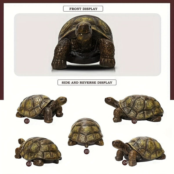 English Elm 21.3" Resin Tortoise Garden Sculpture Lifelike Shell Detail Weatherproof Patio Lawn Decor W5709P460847