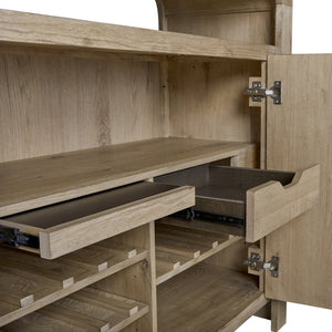 English Elm English Knotty Oak Veneer Console with Bowtie Inlay Artisan Craft Storage Sideboard B2699P443203