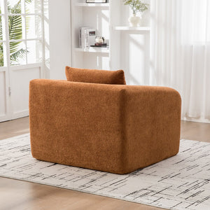 English Elm 40" Chenille Cloud Floor Chair Convertible Sleeper Sofa Lounge for Dorm Apartment Bedroom Orange W3118P388896