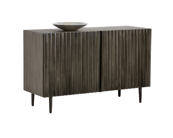 Sunpan Carlin Sideboard – Bold Mango Wood Design with Sculpted Details and Urban Steel Legs for Modern Spaces Small - 48W x 18.25D x 30H