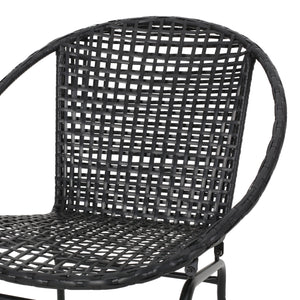 English Elm Christopher Knight Home® - Polyethylene PE Wicker 2-Person Seating Group — Weather-Resistant Rattan & Metal, Sleek Patio Set 66628.00BLK_66627.00BLK