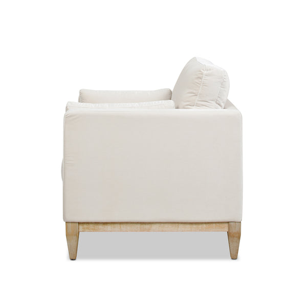 English Elm Jennifer Taylor Home - Knox 36" Modern Farmhouse Arm Chair In French Beige Velvet - Cozy, Durable Comfort For Any Space B2719P238329