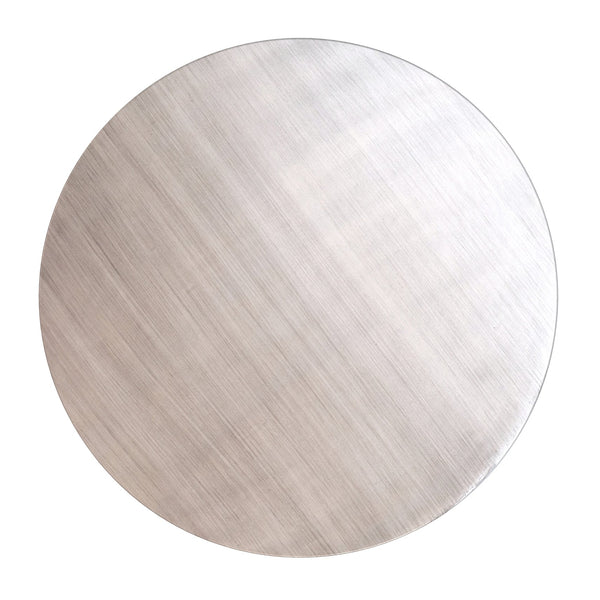 English Elm Johnsen Antique Silver 15" Geometric Pattern Accent Table – Handcrafted Iron, Etched Art Deco Design B136P361860