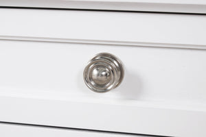 English Elm Meade Contemporary 5-Drawer Chest with Felt-Lined Top, Dovetail Construction & Wood Feet for Style White 39.5 L x 53 W x 20.5 H B078P301541