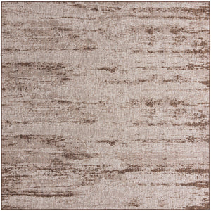Unique Loom Outdoor Modern Cartago Machine Made Abstract Rug Brown, Ivory 10' 0" x 10' 0"