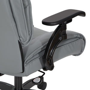 OSP Home Furnishings Leather Executive Conference Chair with Lumbar Support Pillow Top Ergonomic Seating 9333E-EC42