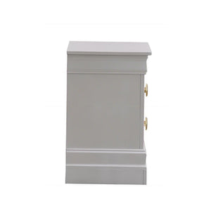 English Elm Verona Pearl White Nightstand with Dovetailed Drawers, Gold & Faux Crystal Handles, Fully Assembled B078P384070