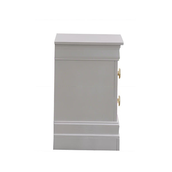 English Elm Verona Pearl White Nightstand with Dovetailed Drawers, Gold & Faux Crystal Handles, Fully Assembled B078P384070