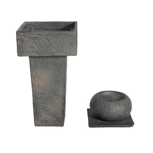 English Elm Christopher Knight Home® - 25.59"H Minimalist Concrete Column Fountain with LED Illumination, Durable Weatherproof Outdoor Accent N765P324547G