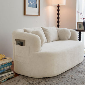 English Elm Sofa-in-a-box, Chenille Loveseat Frameless Foam 2 Seater for Modern Living Spaces W668P381892