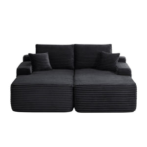 English Elm 75" Cloud Sectional with Double Chaise Deep Seat Plush Upholstered Modern Lounge Sofa W3975S00057