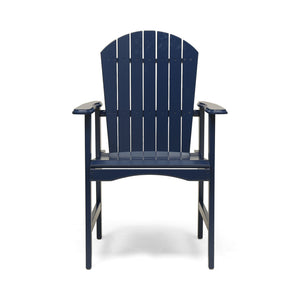 English Elm Christopher Knight Home® - Outdoor Acacia Wood Adirondack Dining Chairs Set of 2 — Weather-Resistant Patio Armchairs with Rustic Charm and Comfort Navy Blue 64844.00BLU