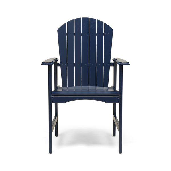 English Elm Christopher Knight Home® - Outdoor Acacia Wood Adirondack Dining Chairs Set of 2 — Weather-Resistant Patio Armchairs with Rustic Charm and Comfort Navy Blue 64844.00BLU