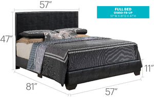English Elm Sleek Black Full Bed with PU Upholstery, Sturdy Durable Frame, Quick Assembly & Under-Bed Storage B078108074