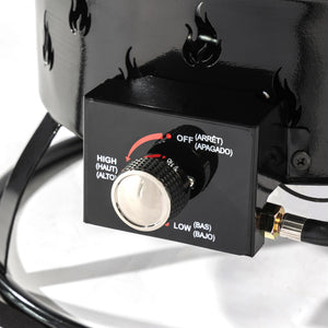 English Elm 19" Portable Propane Fire Pit 50000 BTU Stainless Burner Lava Rocks Electronic Ignition Black W853P202205