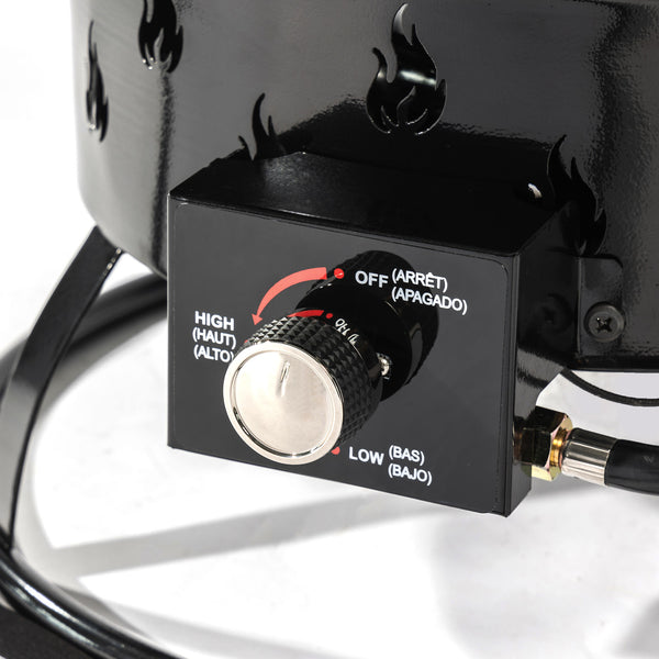 English Elm 19" Portable Propane Fire Pit 50000 BTU Stainless Burner Lava Rocks Electronic Ignition Black W853P202205