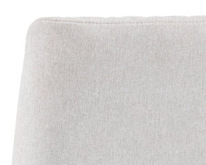 Sunpan LEIGHLAND Dining Chair - Elegant Diamond Stitching with Antique Brass Frame for Timeless Comfort Light Grey 102250