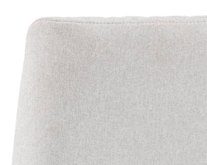 Sunpan Leighland Dining Chair Set of 2 - Elegant Diamond-Stitched Design with Antique Brass Frame Light Grey