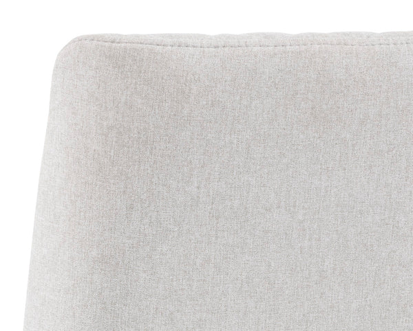 Sunpan Leighland Dining Chair Set of 2 - Elegant Diamond-Stitched Design with Antique Brass Frame Light Grey