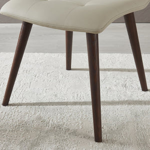 English Elm Dining Chair Set of 2 Mid Century Pu Upholstered Seat with Oak Legs for Any Room W5630P456169