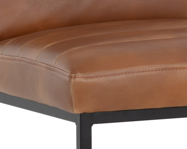 Sunpan SPYROS Counter Stool - Tobacco Tan Faux Leather, Modern Design with Steel Frame for Stylish Comfort 107763V