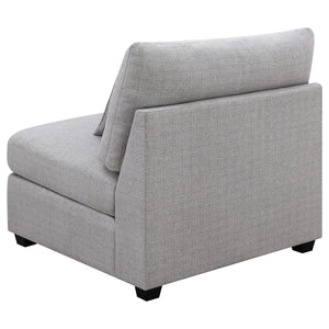 English Elm Austin Grey Cushion Back Armless Chair With Accent Pillows – Modern Comfort For Any Space! B062P357793