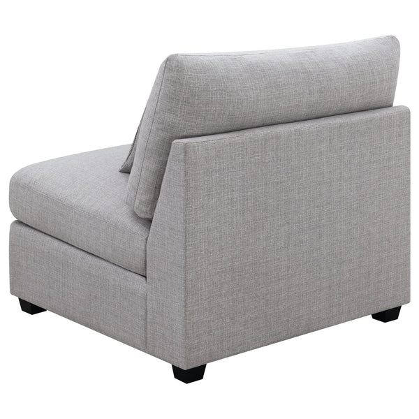 English Elm Austin Grey Cushion Back Armless Chair With Accent Pillows – Modern Comfort For Any Space! B062P357793