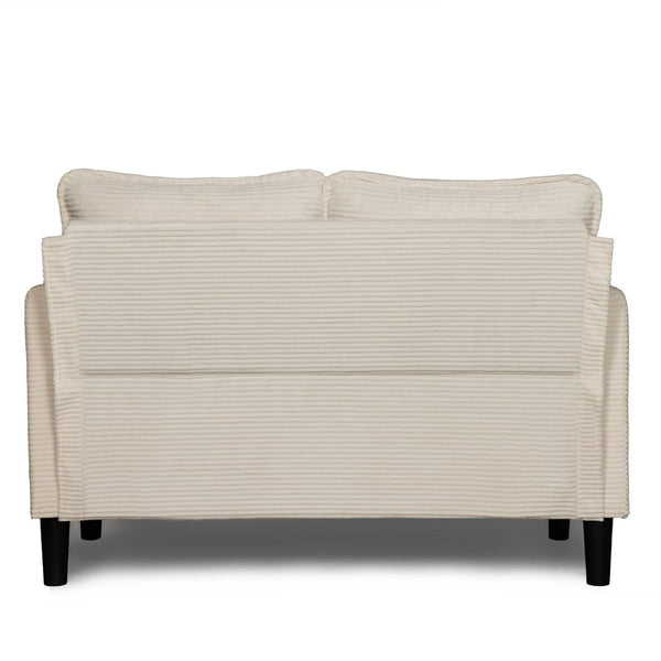 English Elm 48" Corduroy Compact Loveseat with Side Pocket Solid Wood Frame for Small Spaces Beige W2715P409864
