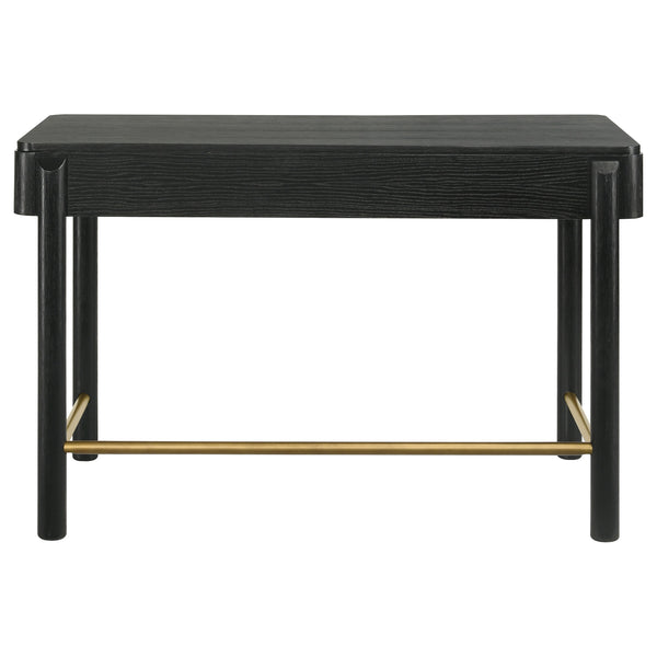 English Elm Anser Modern Coastal 2-Drawer Vanity Desk in Black with Aged Brass Hardware and Rounded Legs — Stylish Console Storage B062P299883