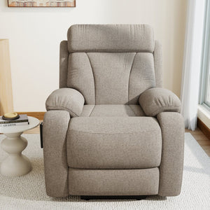 English Elm Power Lift Recliner Chair Velvet Upholstered Senior Assist Motorized Living Room Seat W1028S00061
