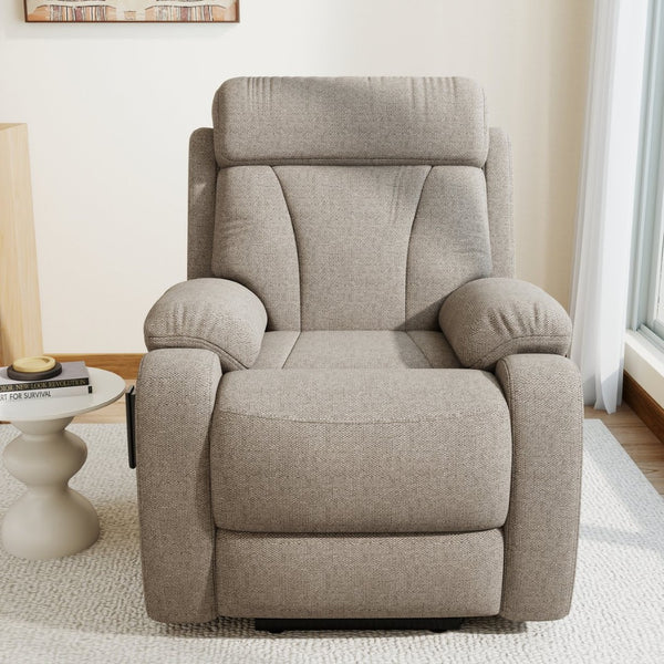 English Elm Power Lift Recliner Chair Velvet Upholstered Senior Assist Motorized Living Room Seat W1028S00061