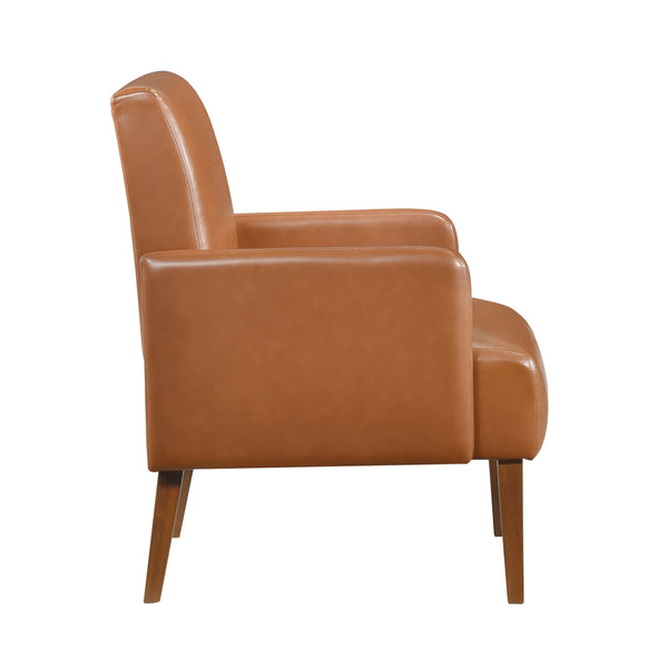 English Elm Mid-Century solid wood frame accent chair with textured fabric upholstery, walnut finish and plush foam cushioning Brown 22 L x 12 W x 30.75 H B011P256603